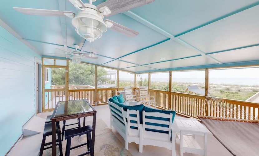 Two-story beach home near the ocean with free WiFi & a porch