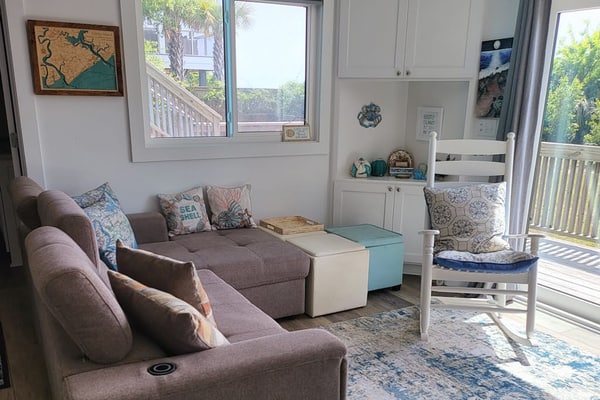 Two-story beach home near the ocean with free WiFi & a porch