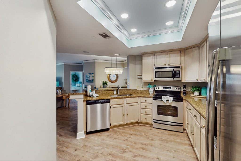 Spacious updated oceanfront condo with shared pools,  hot tub & beach access