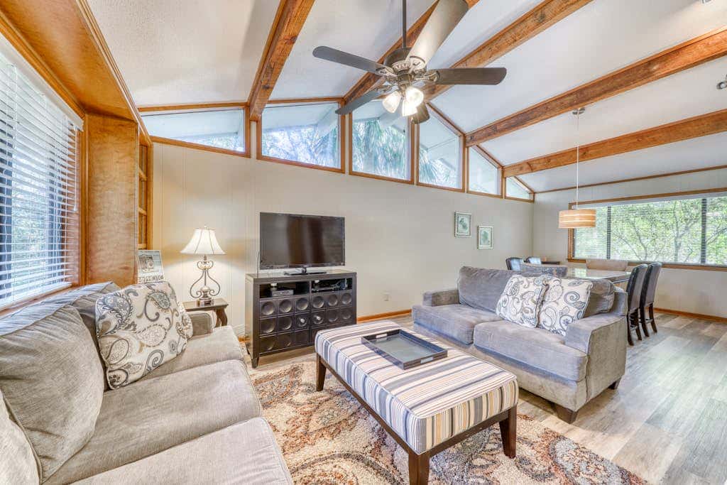 Pet Friendly Beach Getaway with Private Pool & Big Backyard Easy Walk to Beach