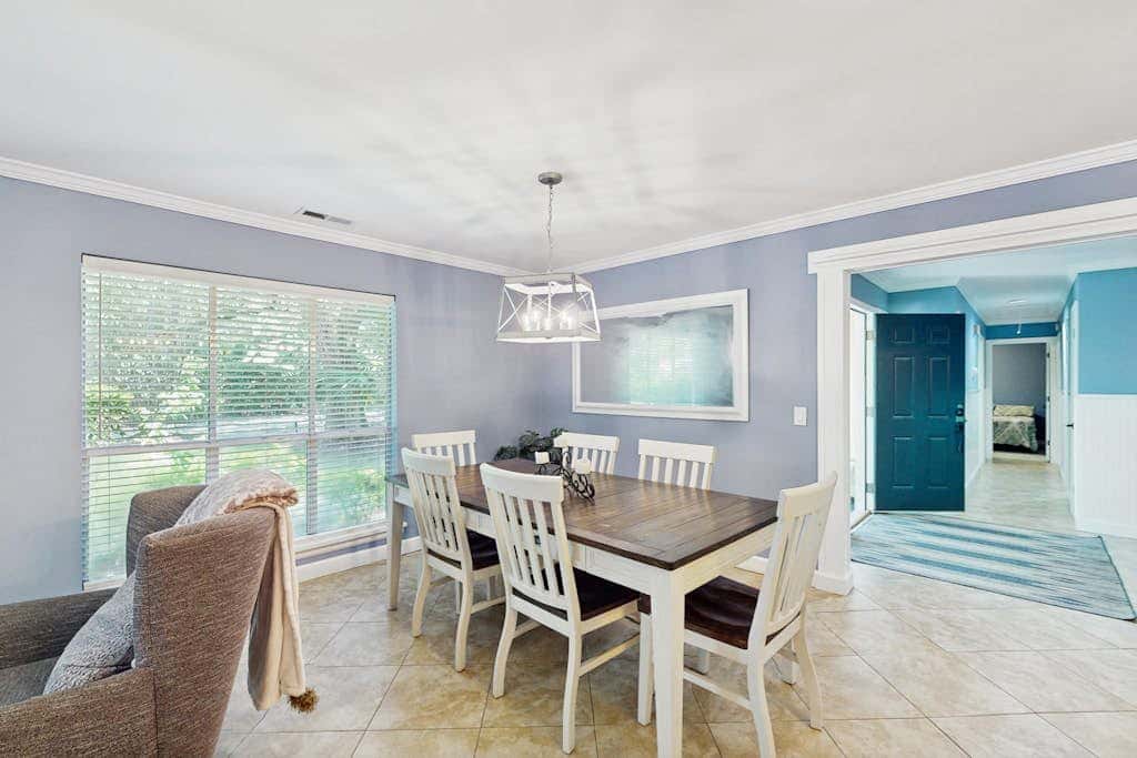 Home with private pool, fenced in yard, dog-friendly, walk to beach