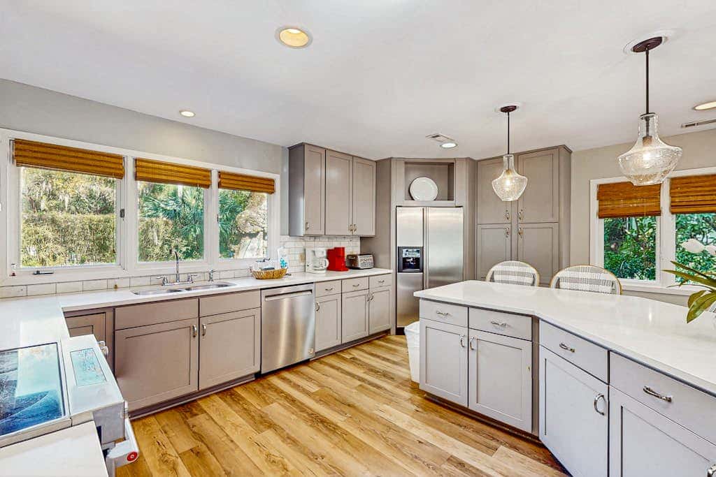 Fully Renovated Sea Pines Home w Private Pool Six Rows from the Water  Dogs OK