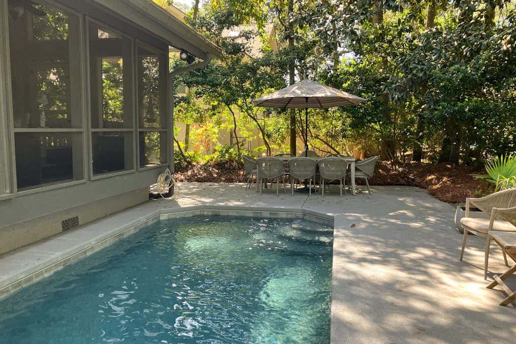 Fully Renovated Sea Pines Home w Private Pool Six Rows from the Water  Dogs OK