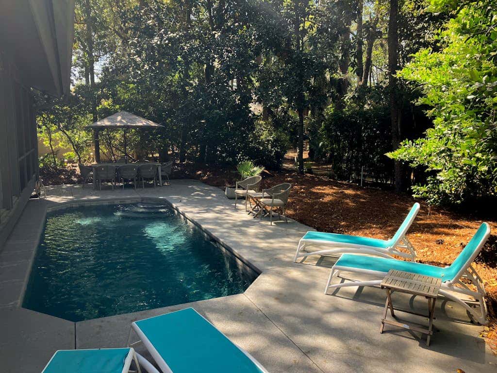 Fully Renovated Sea Pines Home w Private Pool Six Rows from the Water  Dogs OK