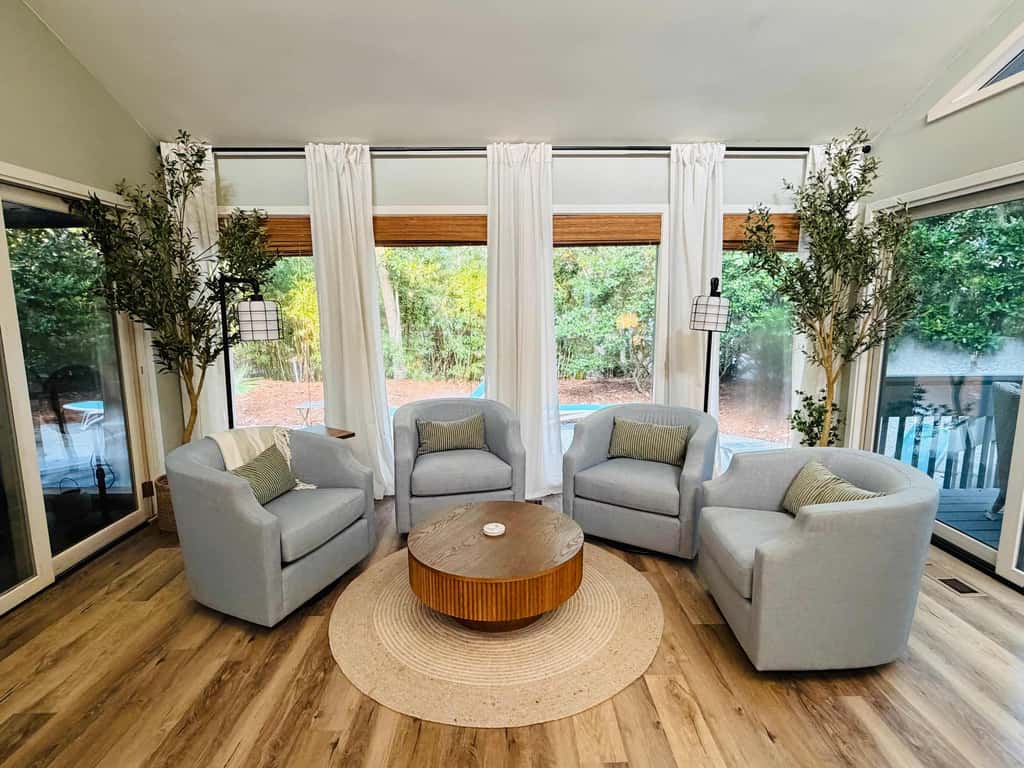 Fully Renovated Sea Pines Home w Private Pool Six Rows from the Water  Dogs OK