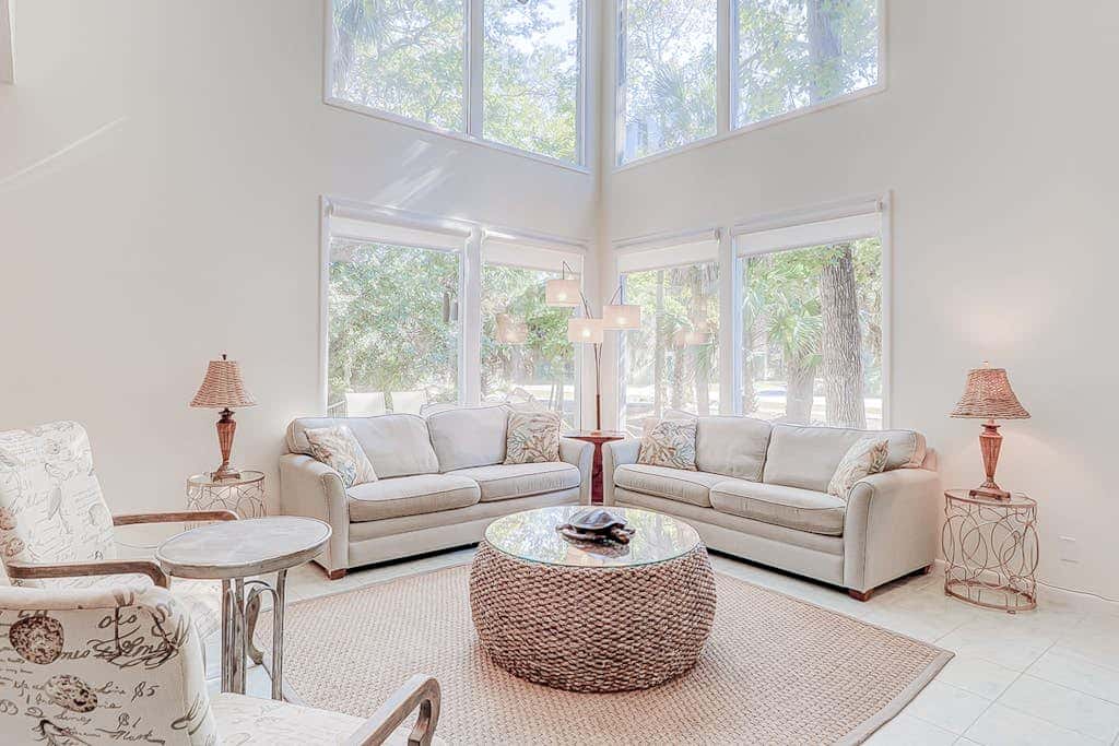 Dog friendly home with an enclosed yard, pool deck, & private pool