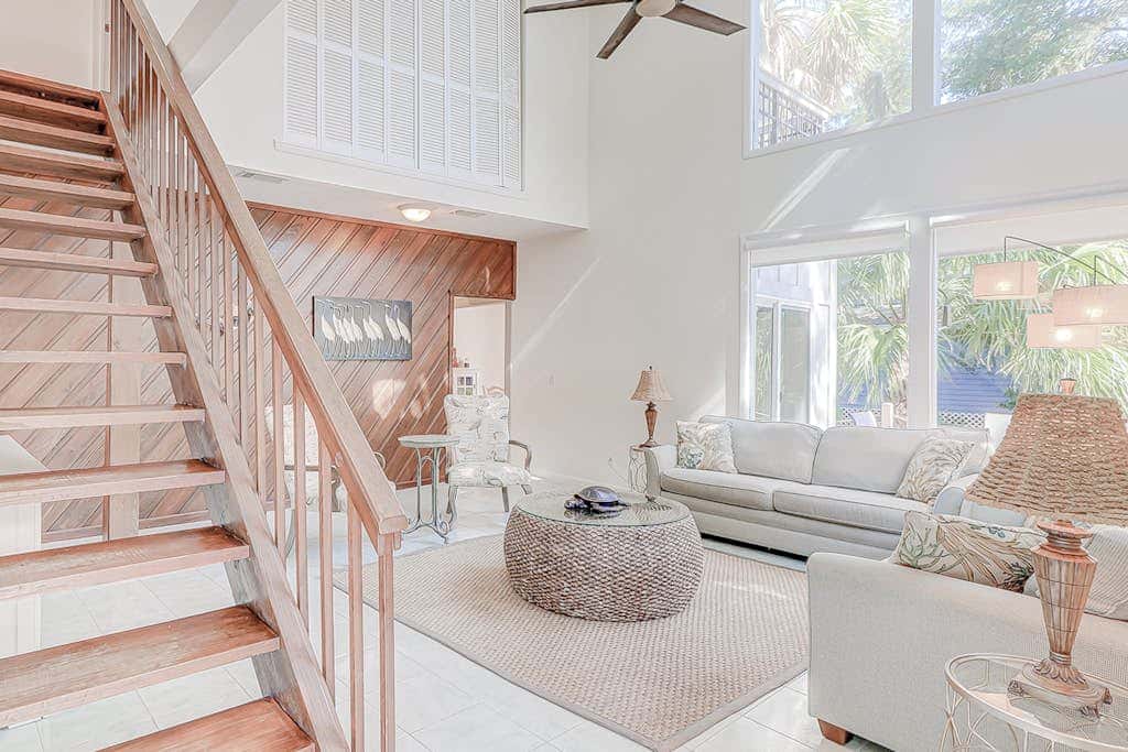 Dog friendly home with an enclosed yard, pool deck, & private pool