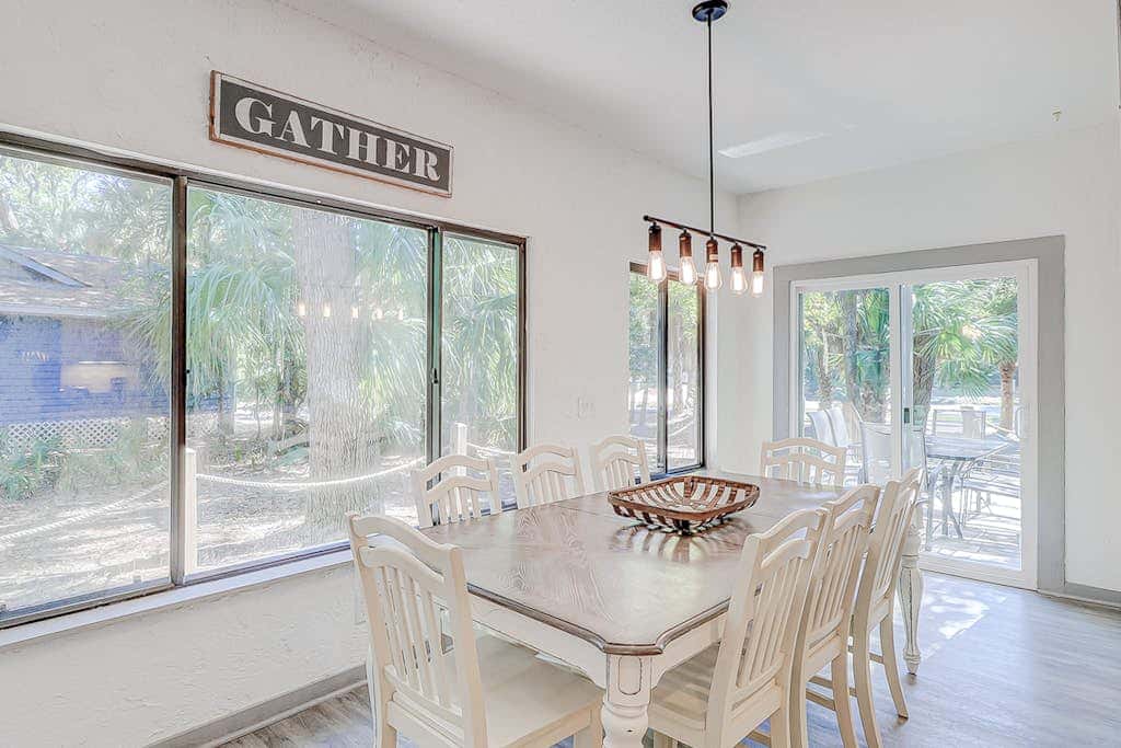 Dog friendly home with an enclosed yard, pool deck, & private pool
