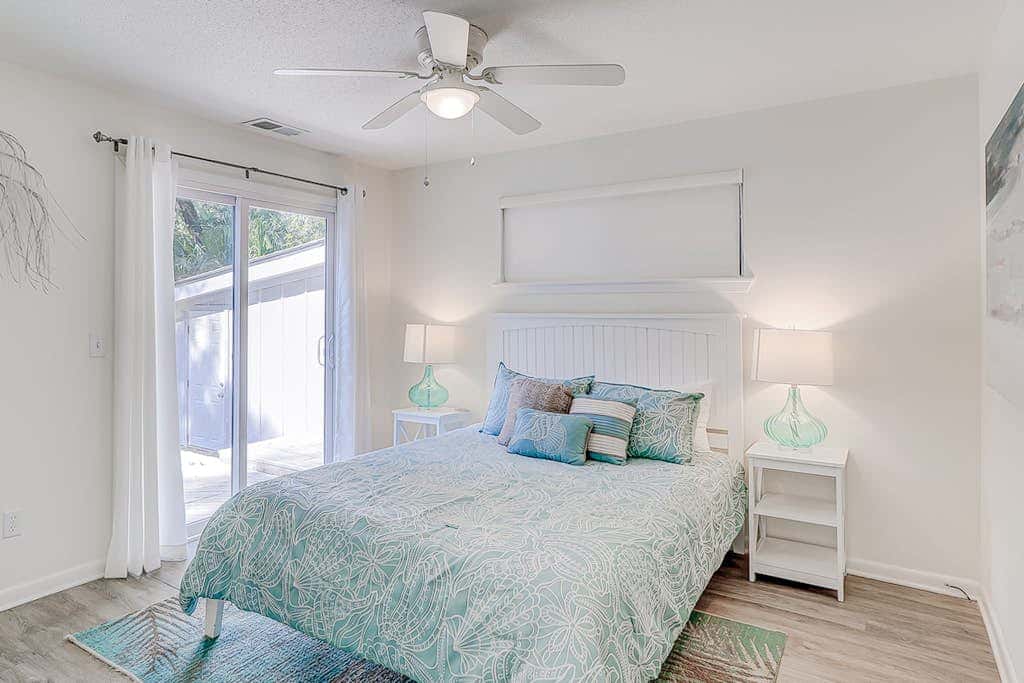 Dog friendly home with an enclosed yard, pool deck, & private pool