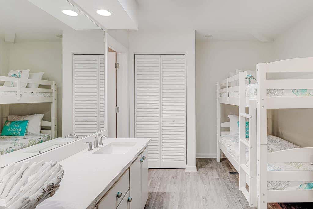 Dog friendly home with an enclosed yard, pool deck, & private pool