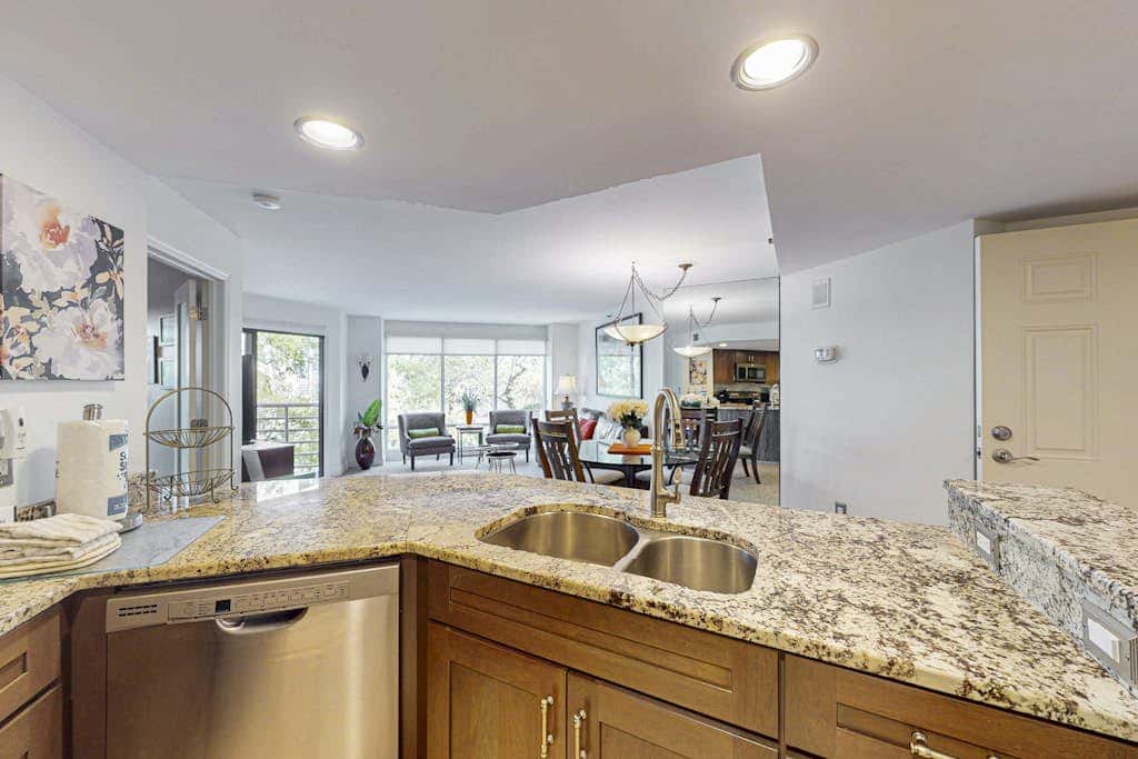 Island condo with beach access and balcony view  close to golf