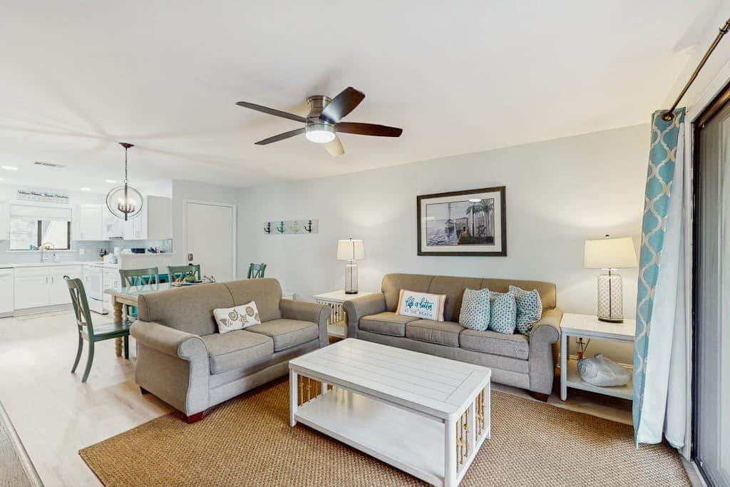 Coastal Chic Poolside Home w Large Balcony, Lagoon Views & Beach Access