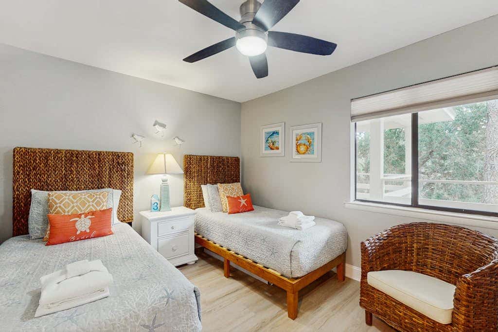 Coastal Chic Poolside Home w Large Balcony, Lagoon Views & Beach Access