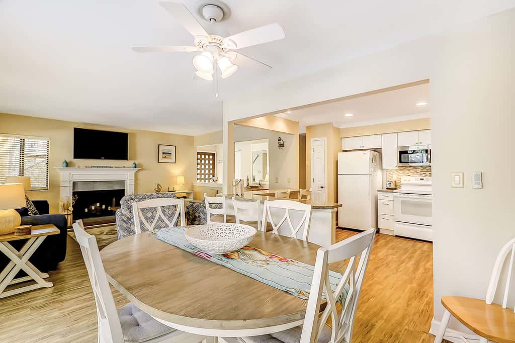 Relaxing First Floor Condo  Walk to Beach Spacious Deck Remote Work Setup 