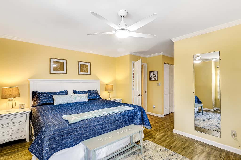 Relaxing First Floor Condo  Walk to Beach Spacious Deck Remote Work Setup 