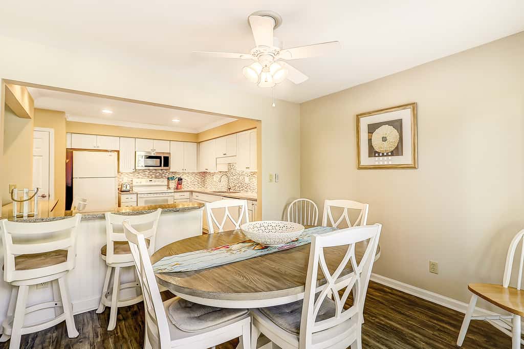 Relaxing First Floor Condo  Walk to Beach Spacious Deck Remote Work Setup 