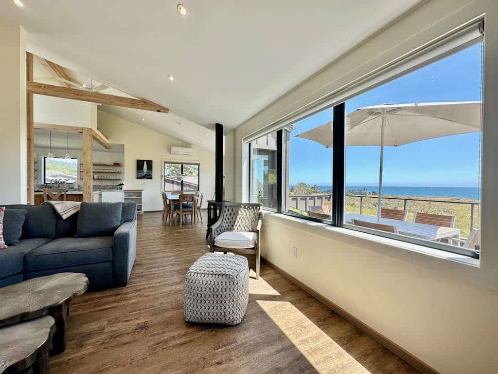 Ocean view home steps from rec center with private hot tub, pools, and saunas.