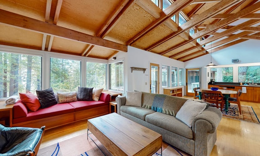 Escape into nature -- redwoods, meadows, and the scent of the sea are all around. Bring your pup along -- miles of trails are right outside. Your deck opens onto a private pocket of coastal nature. Room for 4 in this 2-bedroom home. Sea Ranch community pools, tennis courts, and the Lodge are nearby. Miles of bluff-top trails and hidden beaches are yours to explore. The scent of redwood and salt air mingles on the breeze -- you know you're on the Sonoma Coast.