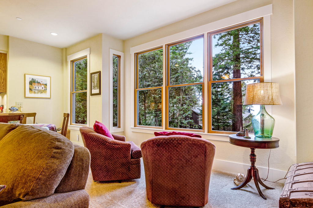 Spyglass View - Forested home with deck & grill on the hillside, dogs welcome