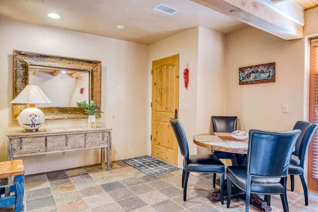 Step out your door and into the historic soul of Santa Fe. Located just one block from the Plaza, this ground-floor retreat blends gated privacy with the vibrant energy of downtown. Spend your mornings at the Georgia O’Keeffe Museum, afternoons exploring Canyon Road, and evenings sharing stories by the community firepit. At El Corazón de Santa Fe, the best of the city is quite literally at your feet.
