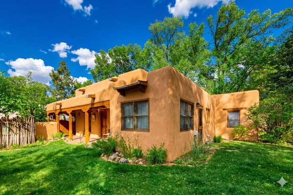 Welcome to Adobe Retreat, a light-filled historic adobe just four blocks from Taos Plaza. Gather under soaring viga ceilings by the wood-burning fireplace, cook in a tile-trimmed kitchen with a sunny breakfast bar, and step out to a private, adobe-walled courtyard framed by green lawns and old cottonwoods. With local art at every turn and radiant-heated floors underfoot, this single-level home is a peaceful base for art, dining, and mountain adventures.