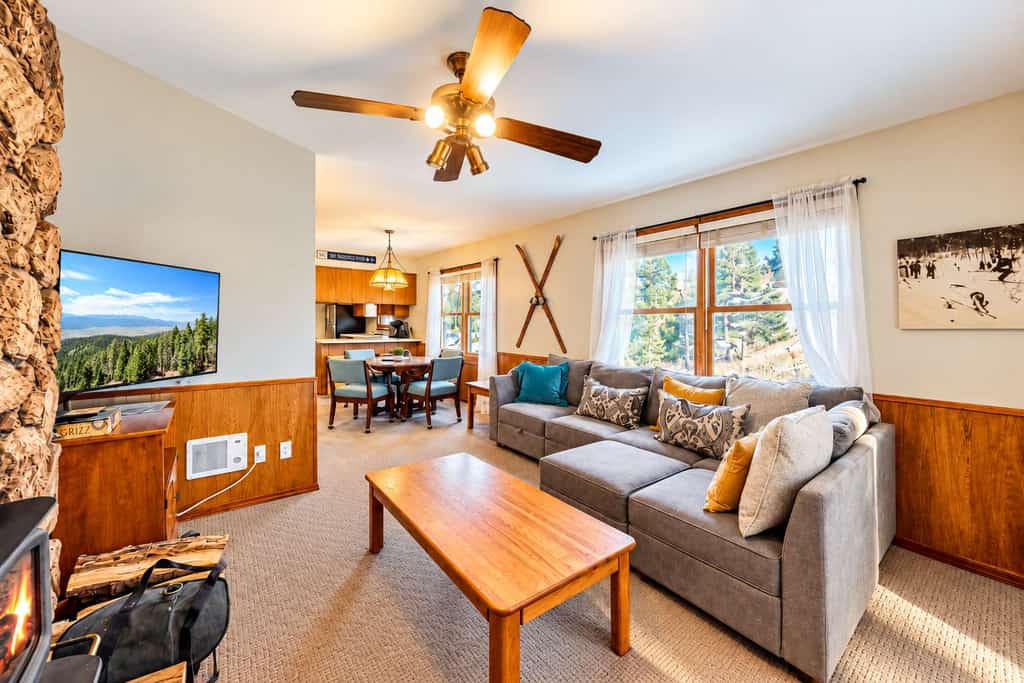 Welcome to Gold Creek 206, a cozy Angel Fire condo where mountain views and easy access to the slopes put you right in the heart of Northern New Mexico adventure. Walk to the ski area for winter days on the mountain, then come home to warm up by the fireplace and relax in your own comfortable mountain retreat. With two queen bedrooms, a fully equipped kitchen, private patio, and ski-area views, this is an easy home base for couples, friends, and small families exploring Angel Fire year-round.