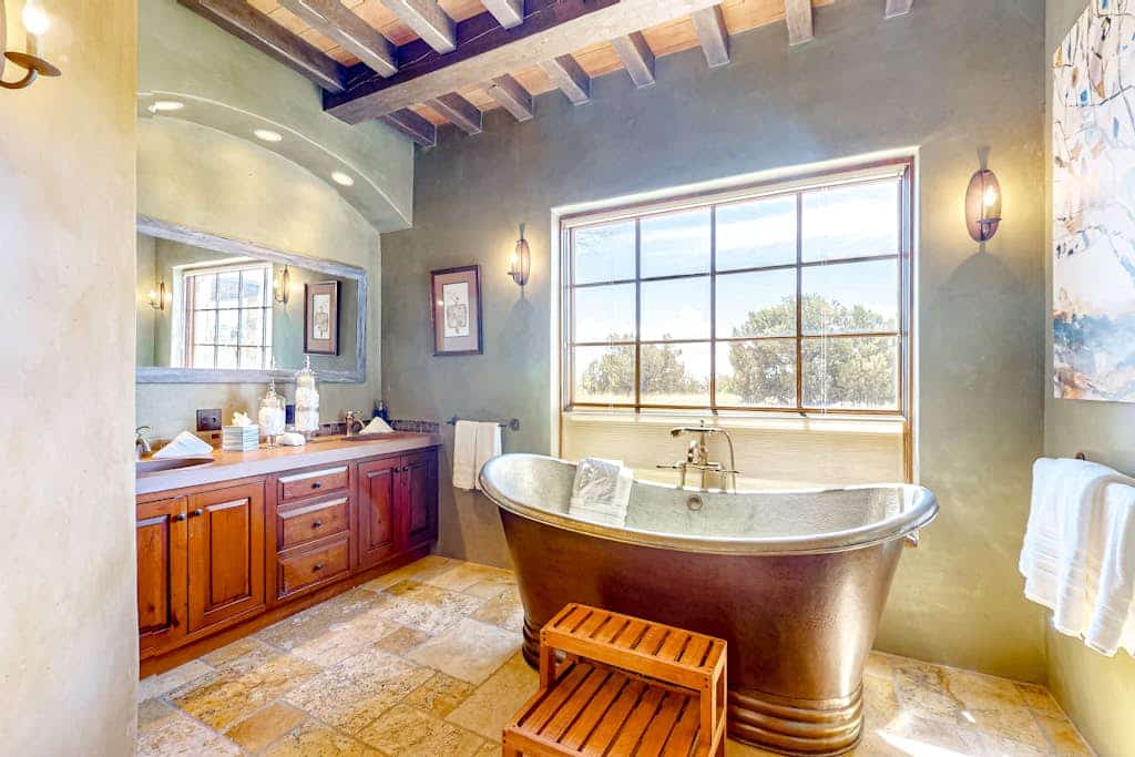 Treat yourself and your family to a much-deserved escapade at this splendid guest home! Settled on 67 private acres just south of the Eldorado at Santa Fe area, this single-level retreat provides the perfect environment to relax and unwind. Enjoy unforgettable views of the Galisteo Basin, private trail access, and upscale outdoor living that will make your New Mexico vacation truly memorable.