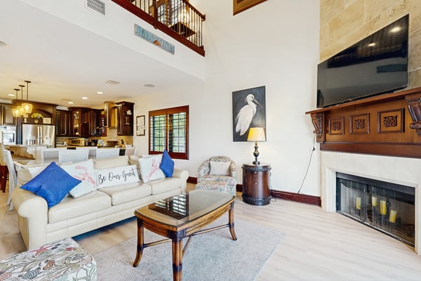 Elegant waterfront home with private pools, hot tub, & dock - walk to beach