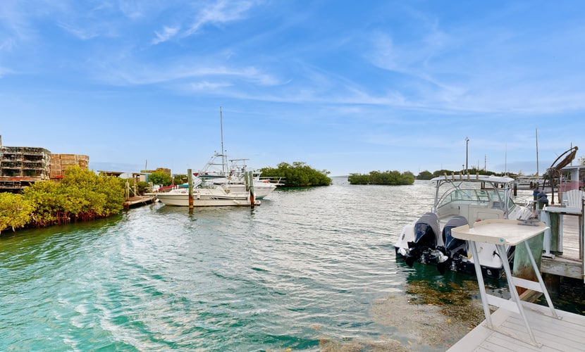 Newly remodeled, bayfront studio with dock, views & open water access