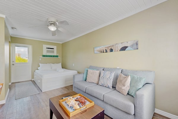Newly remodeled, bayfront studio with dock, views & open water access