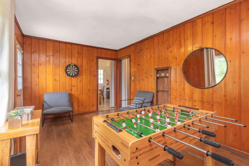 Have a lovely retreat in this charming home with 3 bedrooms, 2 bathrooms, and a den converted to an extra sleeping space accommodating up to 12 guests! Guests will enjoy the living room with a comfy sofa bed, a fully-equipped kitchen, free Wi-Fi, and more! Our house has a large backyard, perfect for your kids and pets!
If you are looking for a place with a serene and quiet neighborhood, come book with us, and we will surely give you the perfect trip!