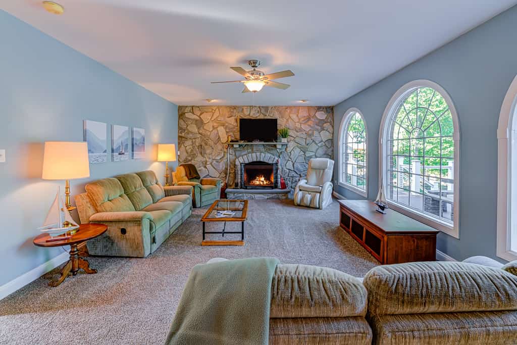 Lakefront home with boat dock, private firepit & game room - dog-friendly