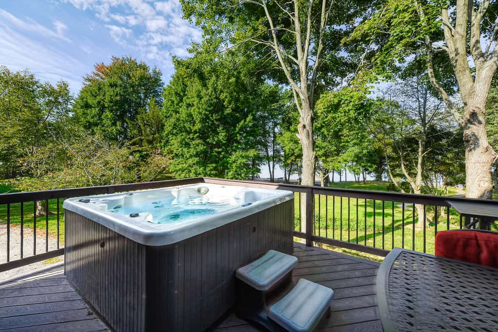 Lakefront Retreat with Dock, Private Hot Tub, Central AC, and Private Beach