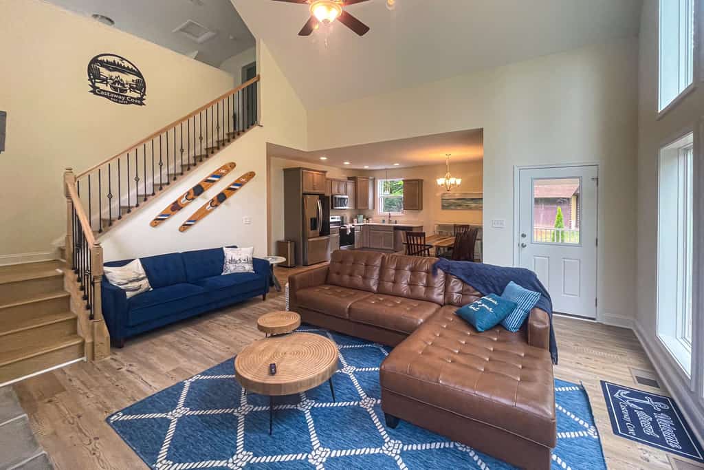 Dog-Friendly lakefront home with dock, game room, kayaks, hot tub, & firepit