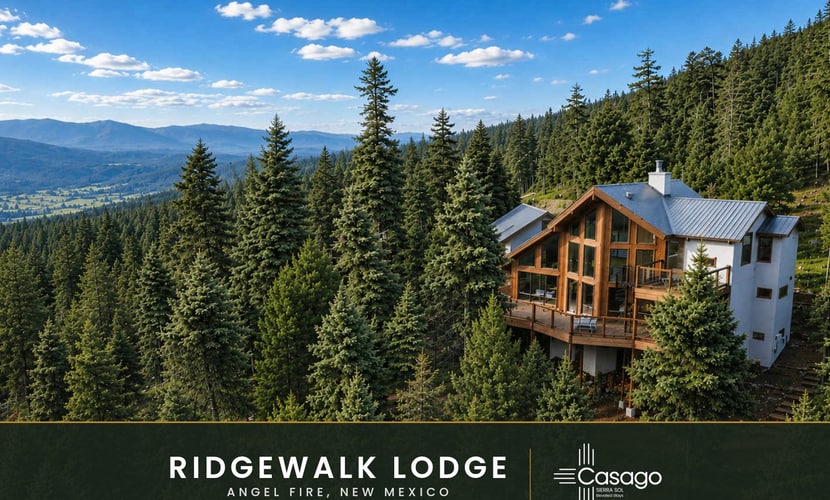 Wake up above Angel Fire with sweeping views of the Sangre de Cristo mountains, Moreno Valley, and Eagle Nest Lake. RidgeWalk Lodge is made for mountain gatherings, with expansive decks, soaring windows, a cozy fireplace, private sauna, and room for up to 11 guests. Spend your days skiing, biking, hiking nearby trails, watching for wildlife, or simply relaxing on the ridge with coffee, sunset views, and a sky full of stars.