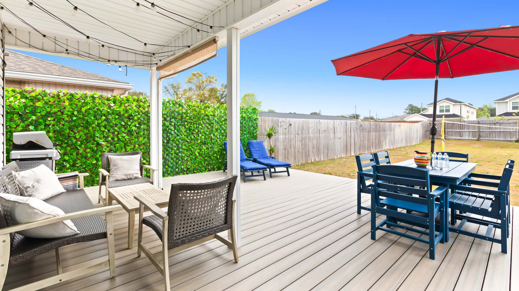 New Home with Fenced Yard, Large Deck & Fire Pit