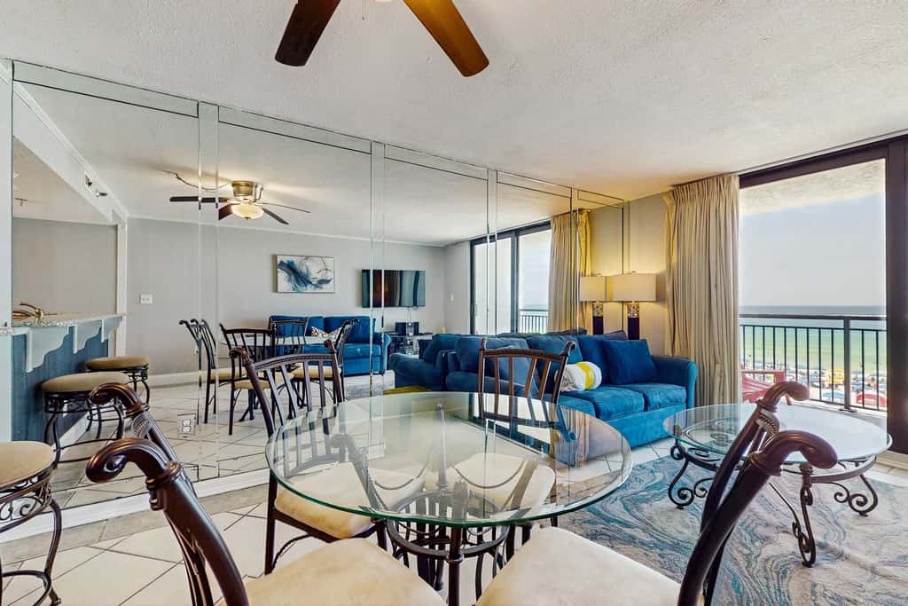 Gorgeous gulf front condo with pools, hot tub, and gym