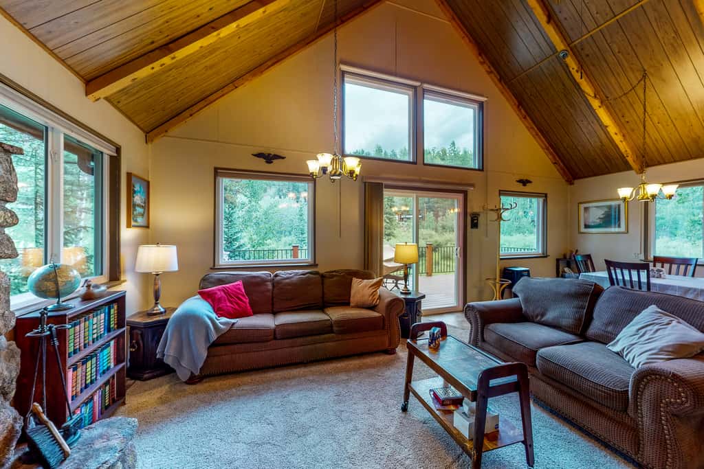Deck & Mtn Views! Family A-Frame Cabin in Bailey