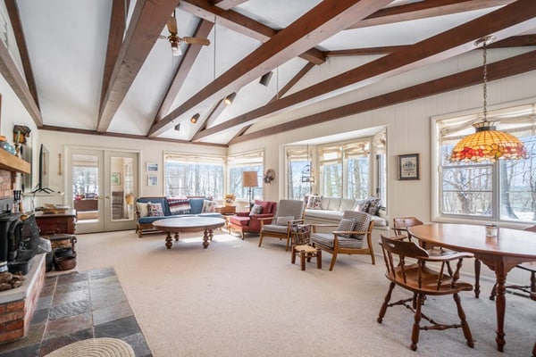 Inviting dog-friendly home with Lake Michigan views & charming sunroom