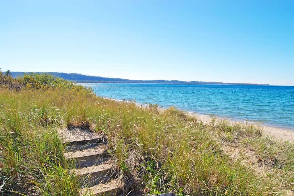 Tasteful Glen Arbor condo with beautiful Lake Michigan views, deck & fireplaces