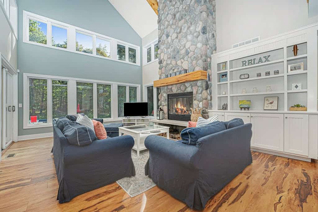 Spacious Home with Two Fireplaces, Game Room, & Private Pool - Walk to the Lake