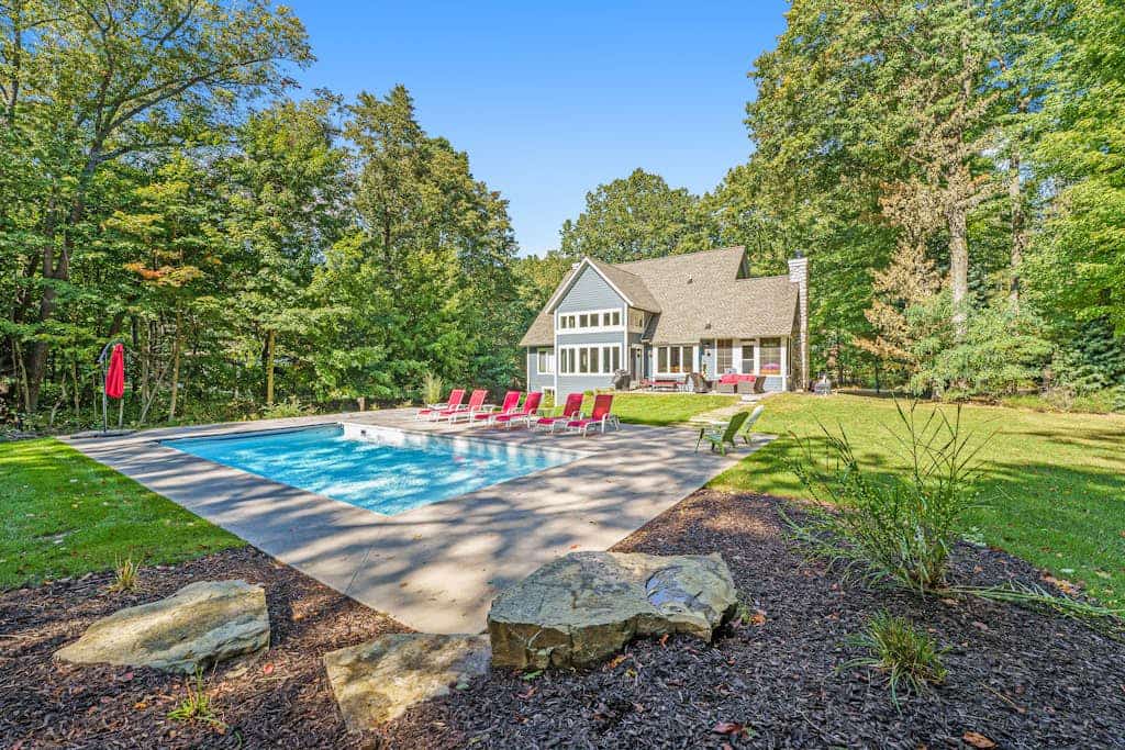 Spacious Home with Two Fireplaces, Game Room, & Private Pool - Walk to the Lake