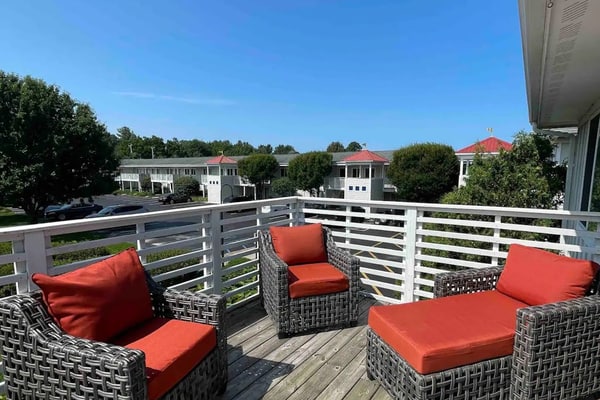 Stylish dog-friendly retreat with furnished deck, pool, & firepits