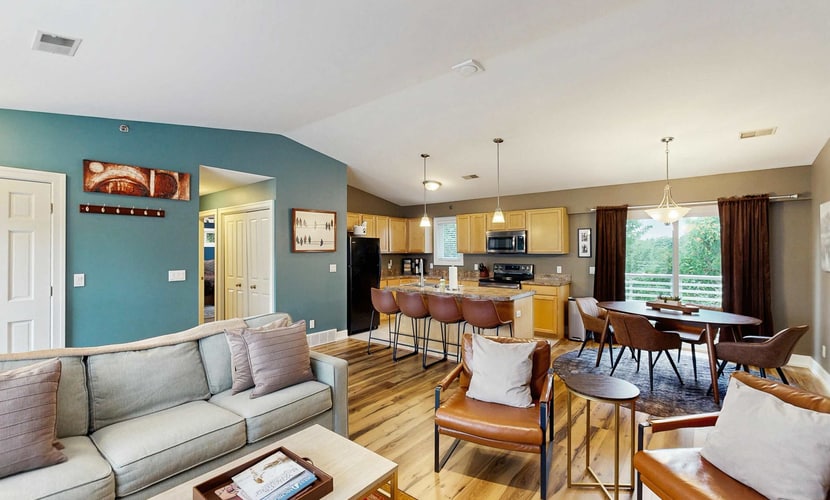 Stylish dog-friendly retreat with furnished deck, pool, & firepits