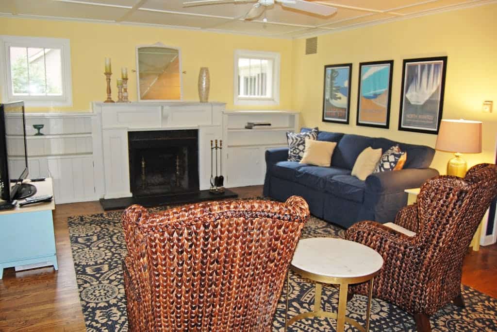 Charming home near Glen Arbor with a porch, gas grill, lake views, & AC