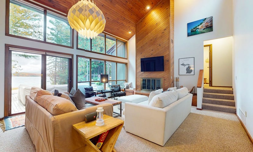 Lakeside luxury Home—dock, firepit, and easy access to Michigan’s best towns!
