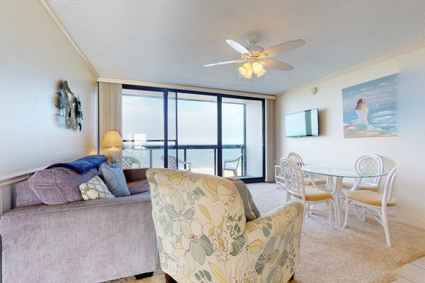 Stunning beachfront condo with beach-view balcony, pools, tennis & gym