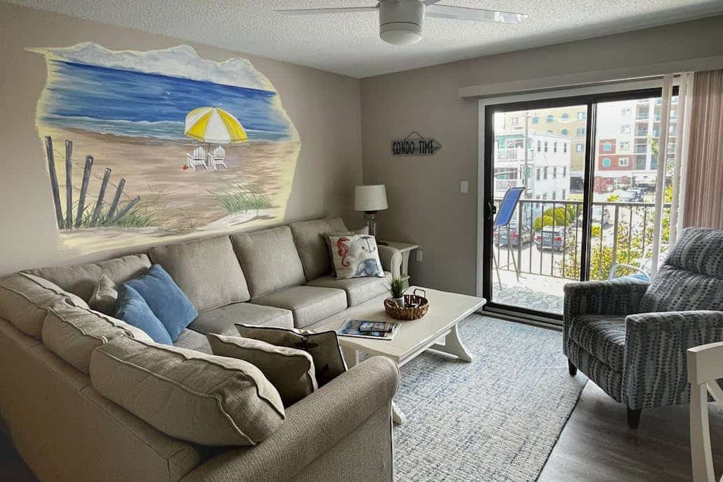 Serene condo with large balcony & ocean views, pool, W/D & AC - walk to beach