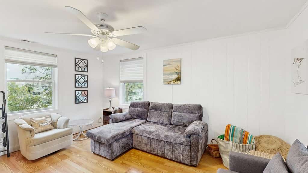Inviting condo near the beach with balcony, central AC, & full kitchen