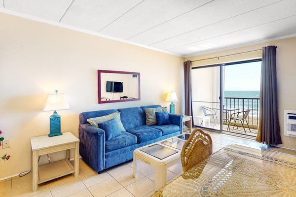 Oceanfront East Winds Condo w/ Ocean View, Balcony, W/D & Direct Beach Access